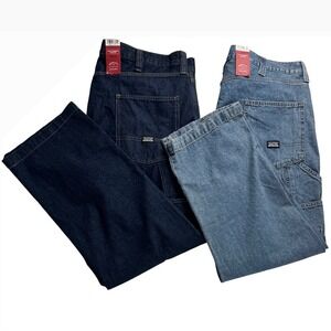 Lot of 2 Levi Strauss Signature Mens Carpenter Workwear Jeans 40x30 Loose Fit